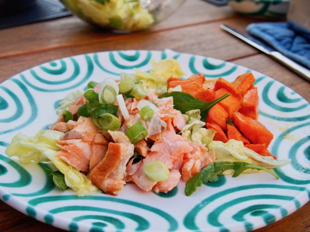 Pulled Lachs mit Süßkartoffel