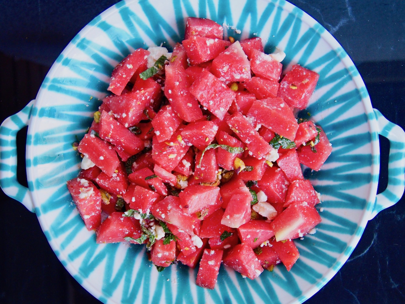 Wassermelonen-Salat mit Feta &amp; Minze - Nudel und Strudel - Comfort Food