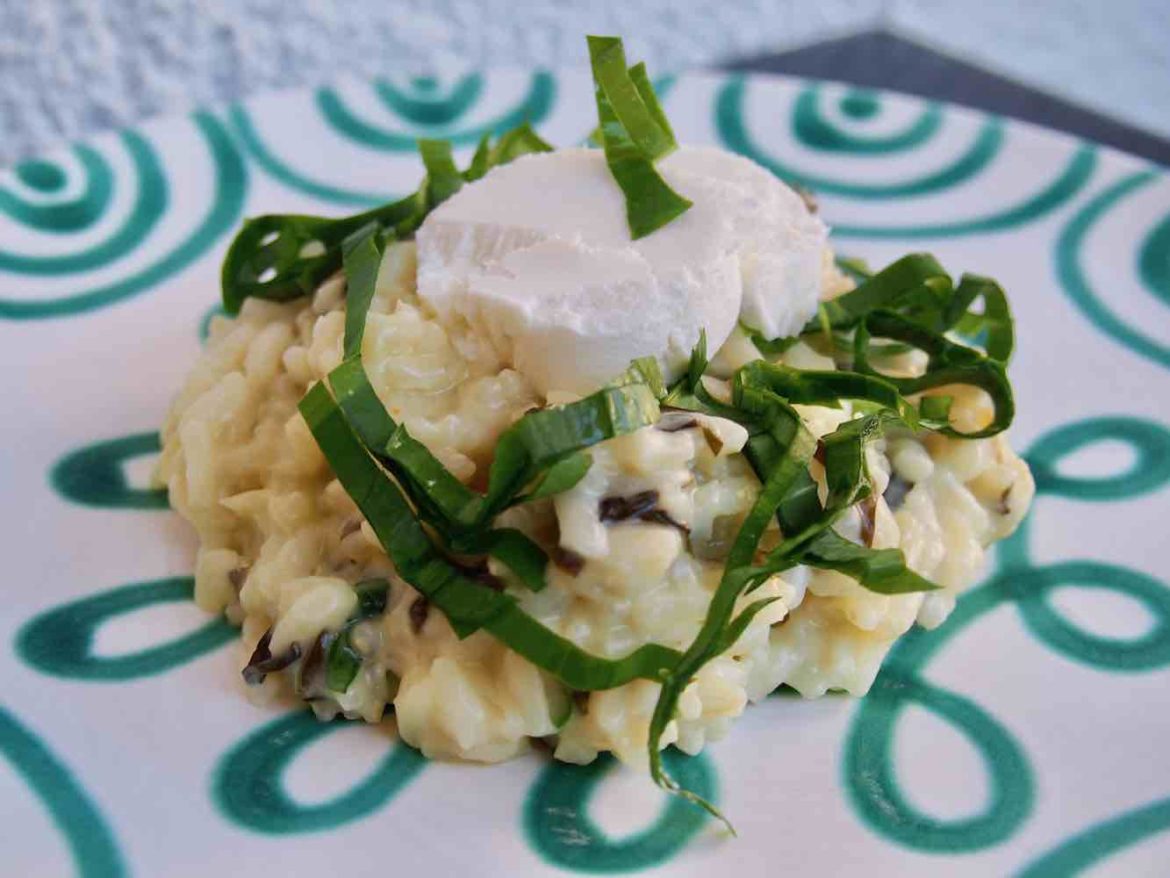 Risotto mit Ziegenkäse und Bärlauch