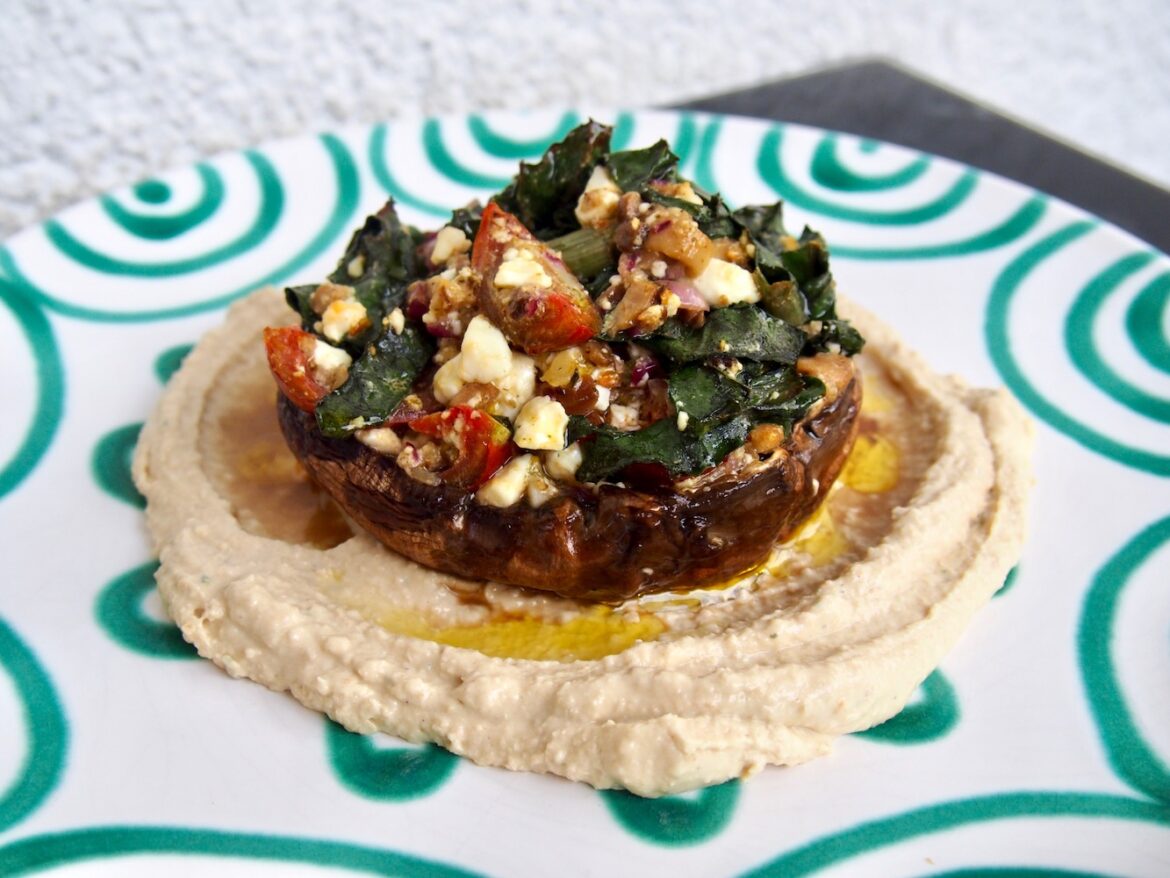 Portobello Pilz mit Mangold & Schafskäse